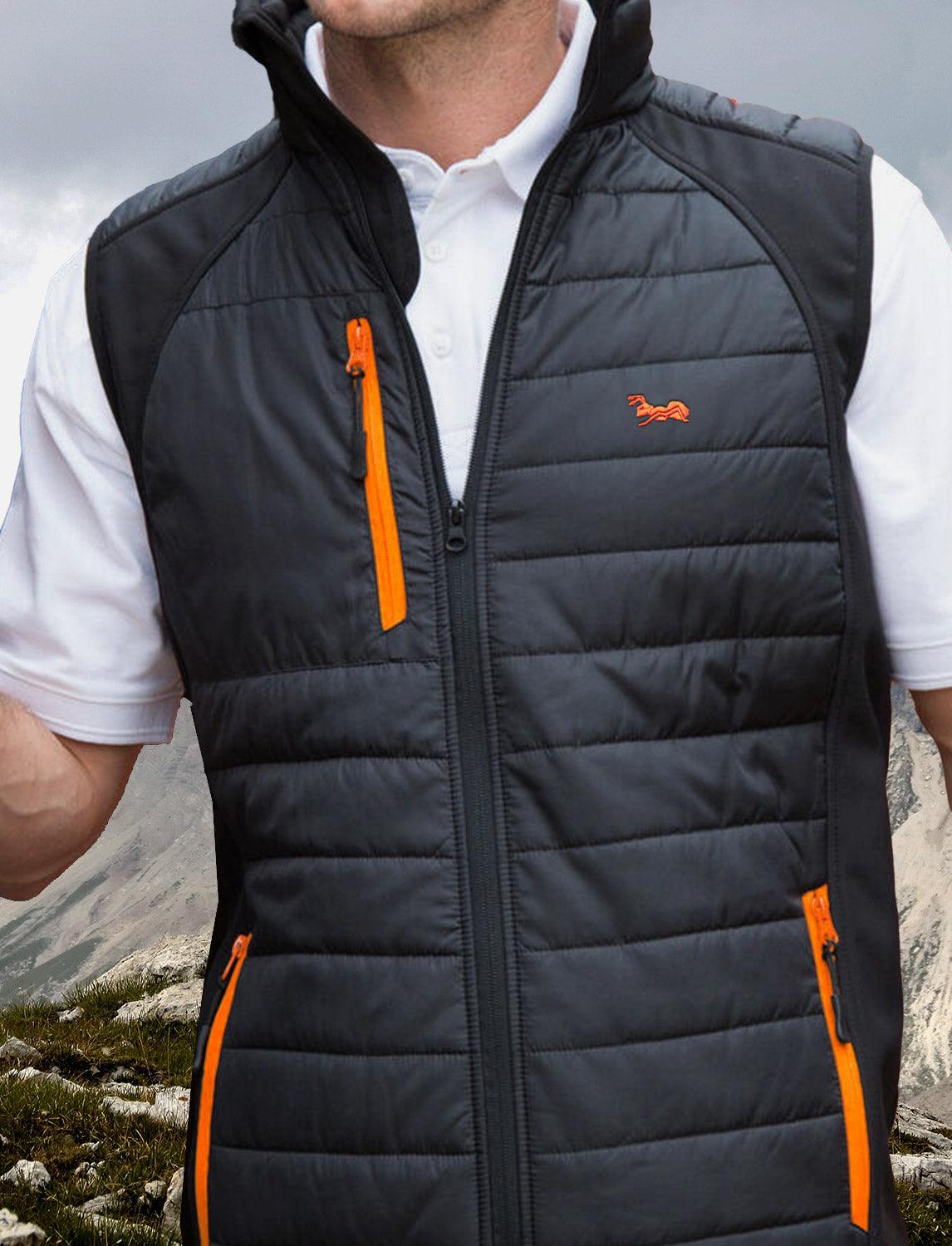 Outdoor Weste für Herren gepolstert mit Softshell Schultereinsätzen