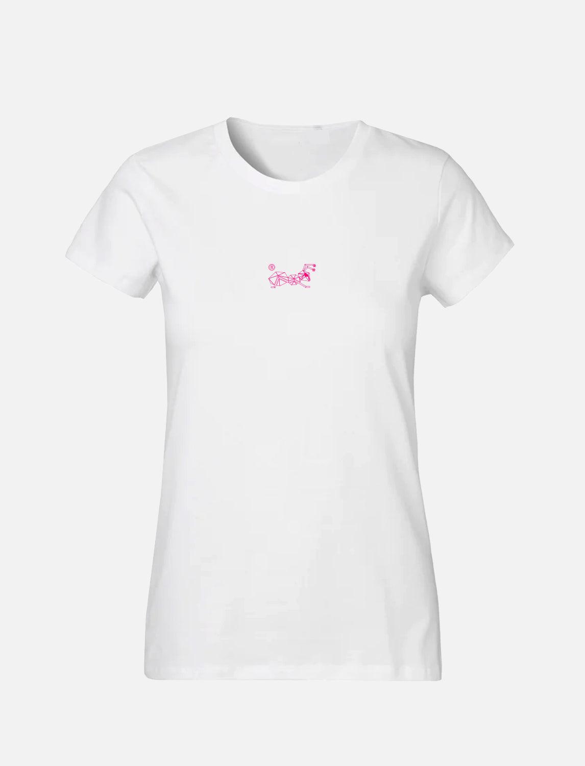 Damen T-Shirt mit kleinem line Ant Logo 100% Soft Baumwolle