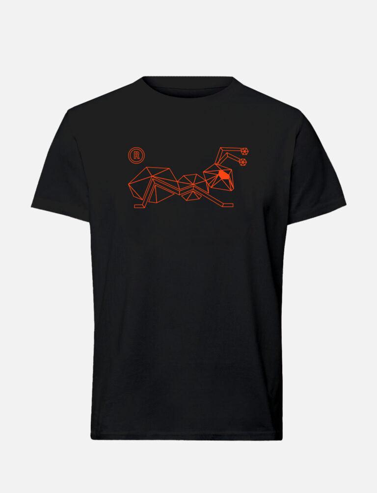 Herren-T-Shirt mit großem line Ant Logo 100% Heavy Baumwolle