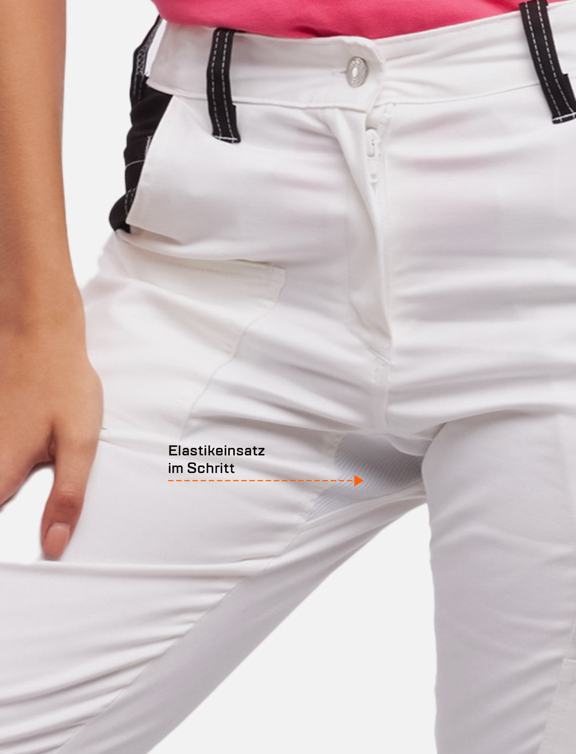 Damen kurze Arbeitshose Weiß aus Stretch Strong Baumwolle
