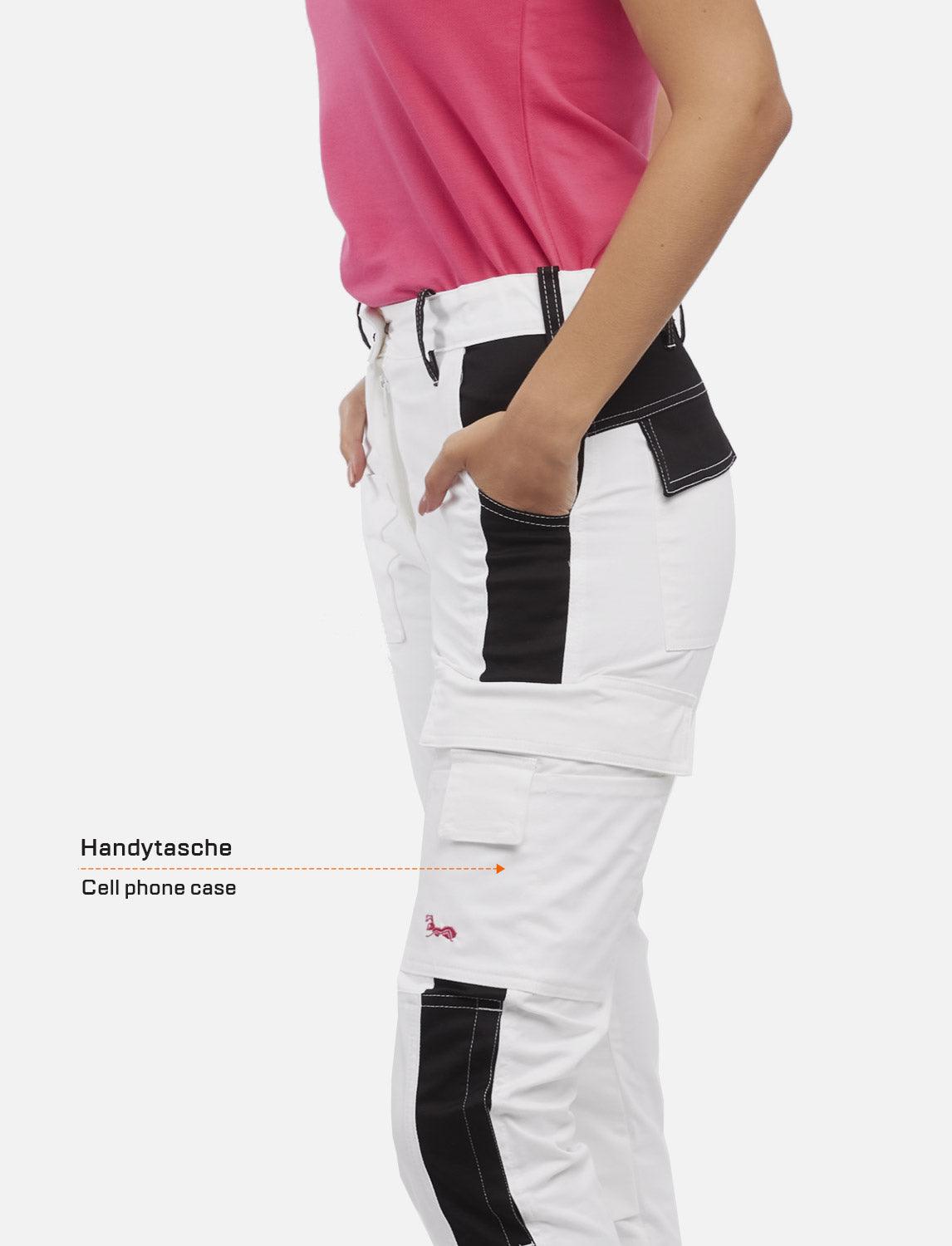 Damen Malerhose Weiß aus Stretch Strong Baumwolle