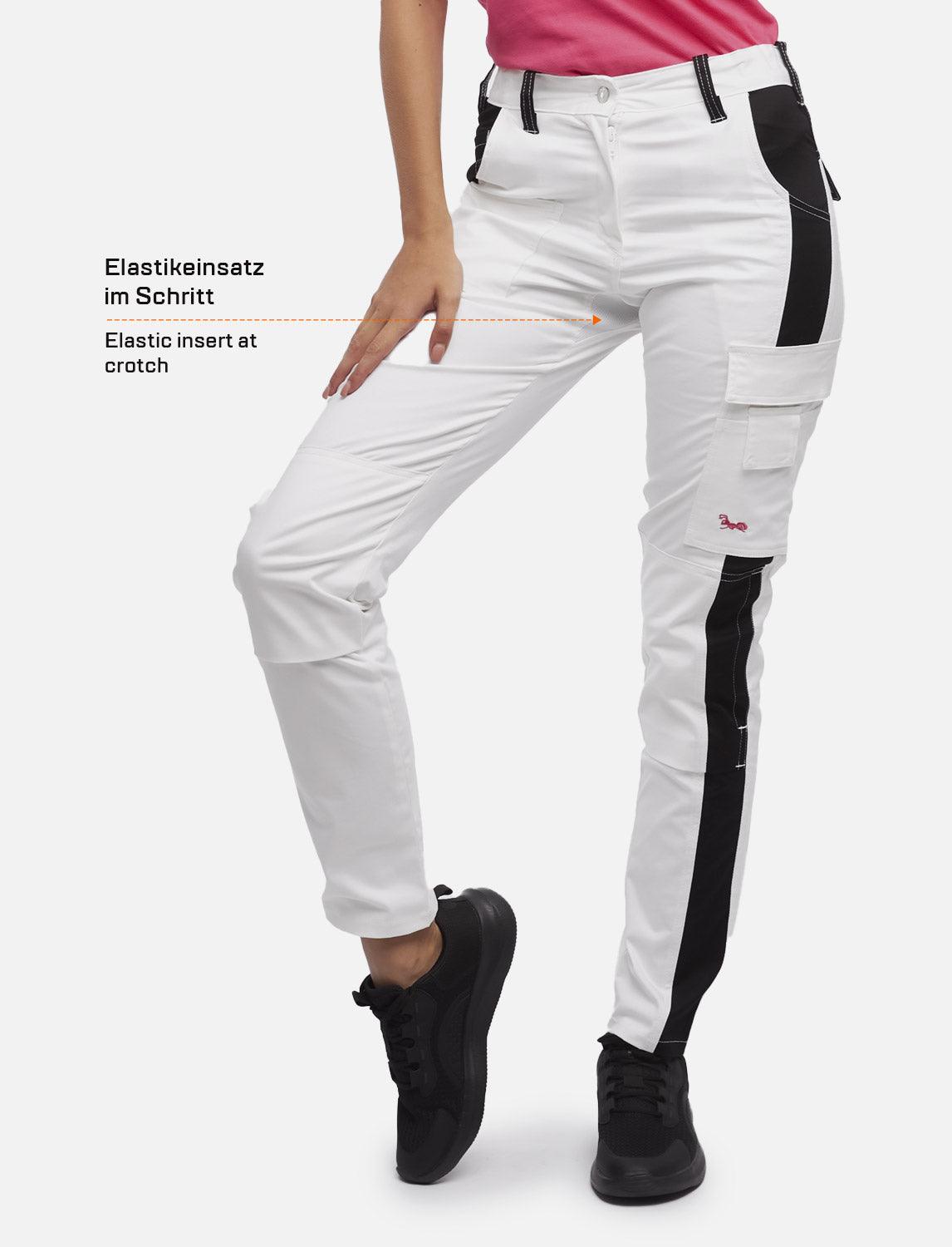 Damen Malerhose Weiß aus Stretch Strong Baumwolle