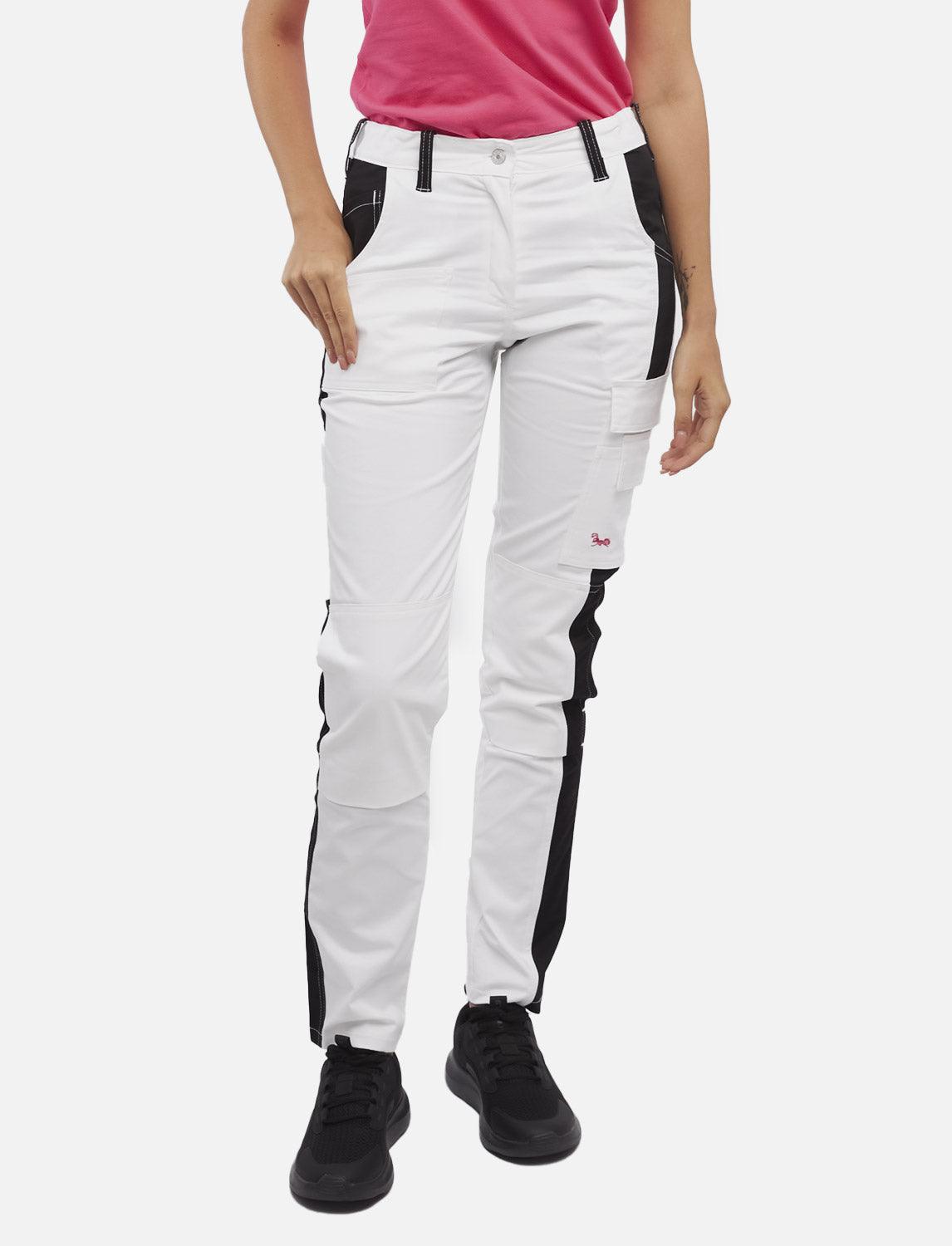 Damen Malerhose Weiß aus Stretch Strong Baumwolle