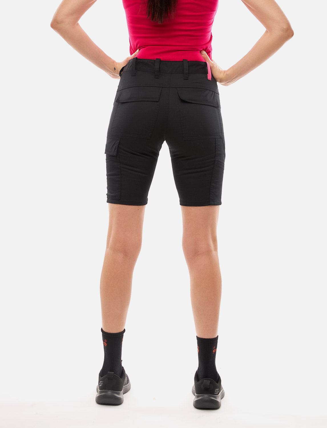 power Stretch Damen Kurze-Arbeitshose Cargo Shorts Slim Fit