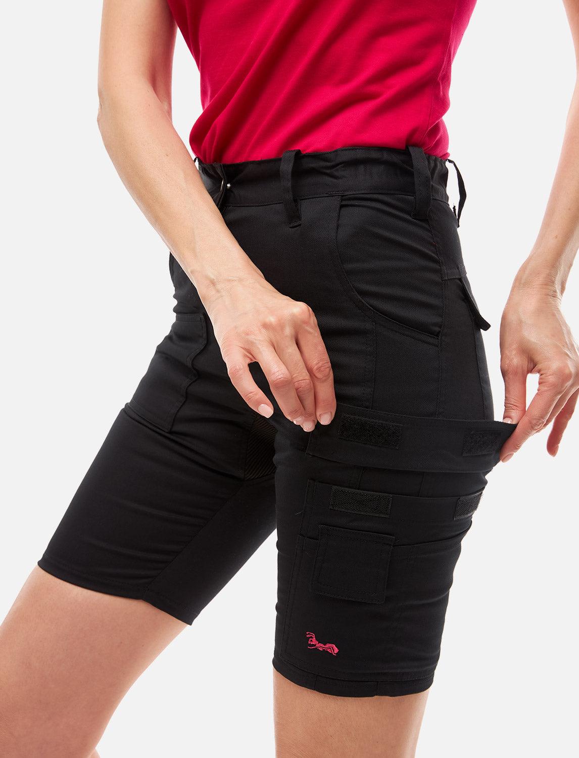 power Stretch Damen Kurze-Arbeitshose Cargo Shorts Slim Fit