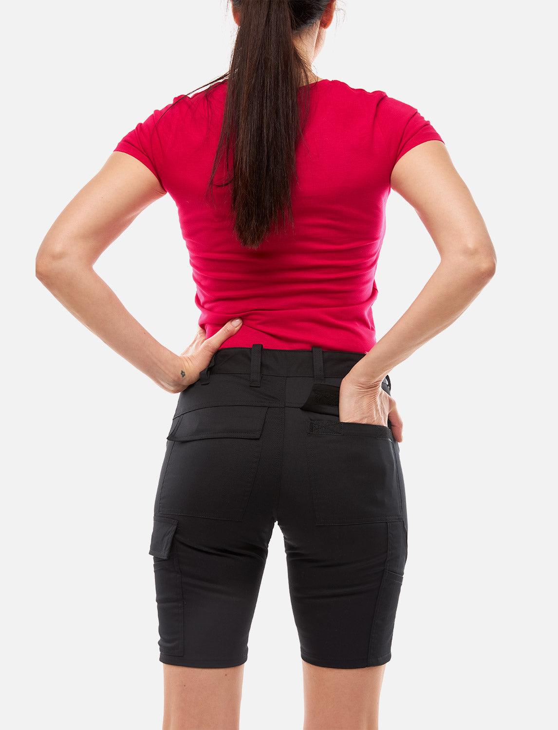 power Stretch Damen Kurze-Arbeitshose Cargo Shorts Slim Fit