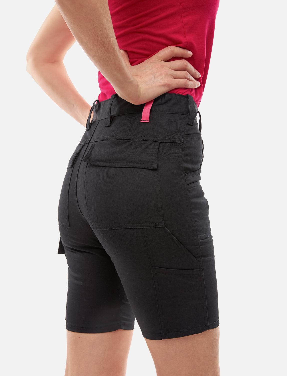 Damen Cargo Shorts Stretch Baumwolle Kurze-Arbeitshose Slim Fit