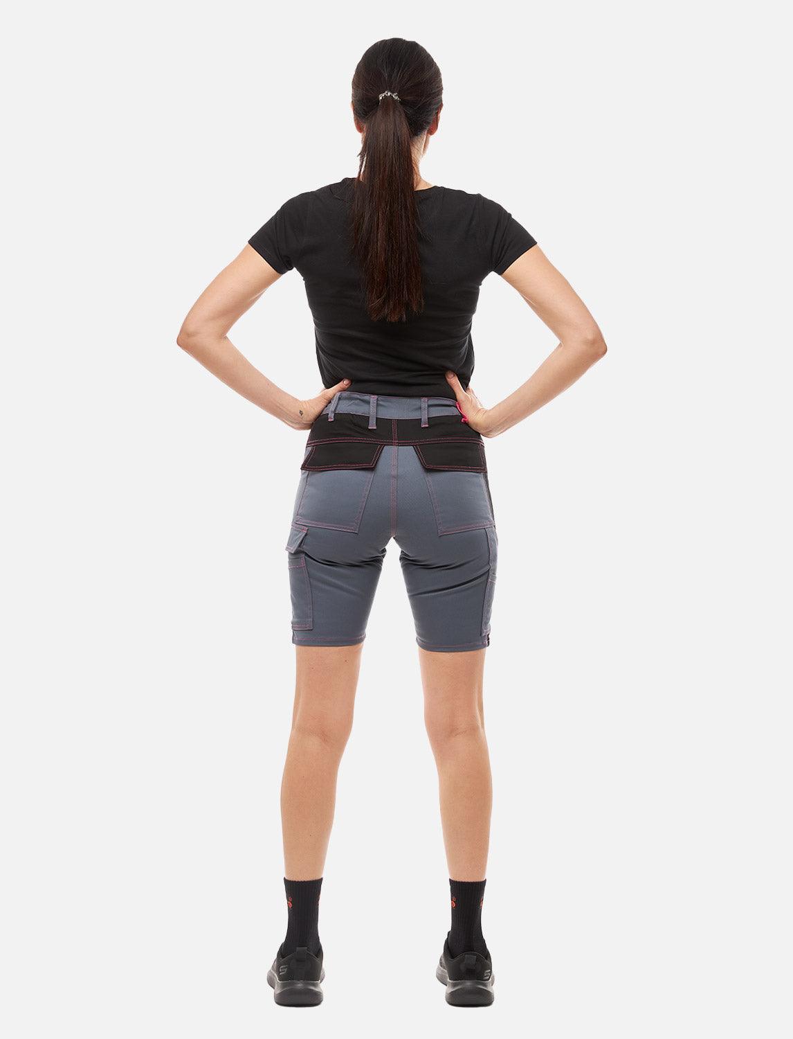 Damen Cargo Shorts Stretch Baumwolle Kurze-Arbeitshose Slim Fit