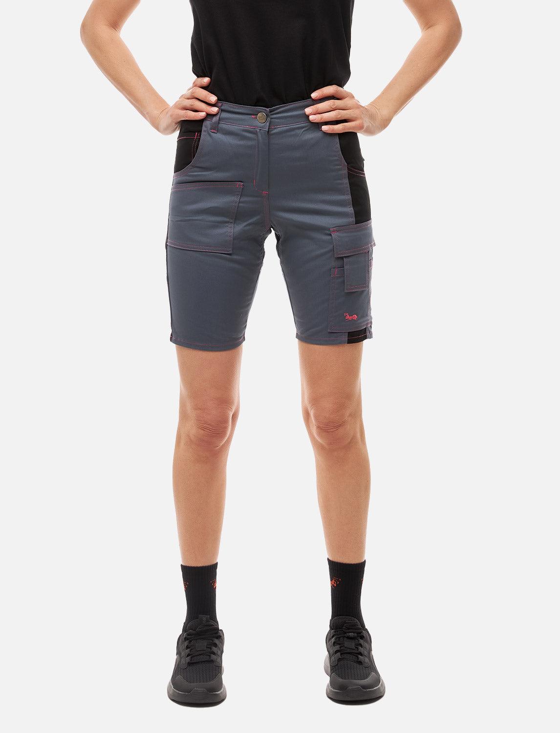 Damen Cargo Shorts Stretch Baumwolle Kurze-Arbeitshose Slim Fit