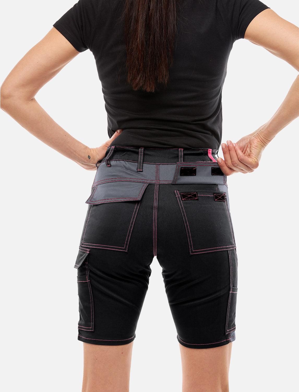 Damen Cargo Shorts Stretch Baumwolle Kurze-Arbeitshose Slim Fit