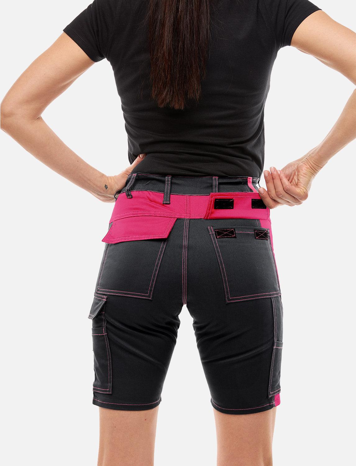 Damen Cargo Shorts Stretch Baumwolle Kurze-Arbeitshose Slim Fit