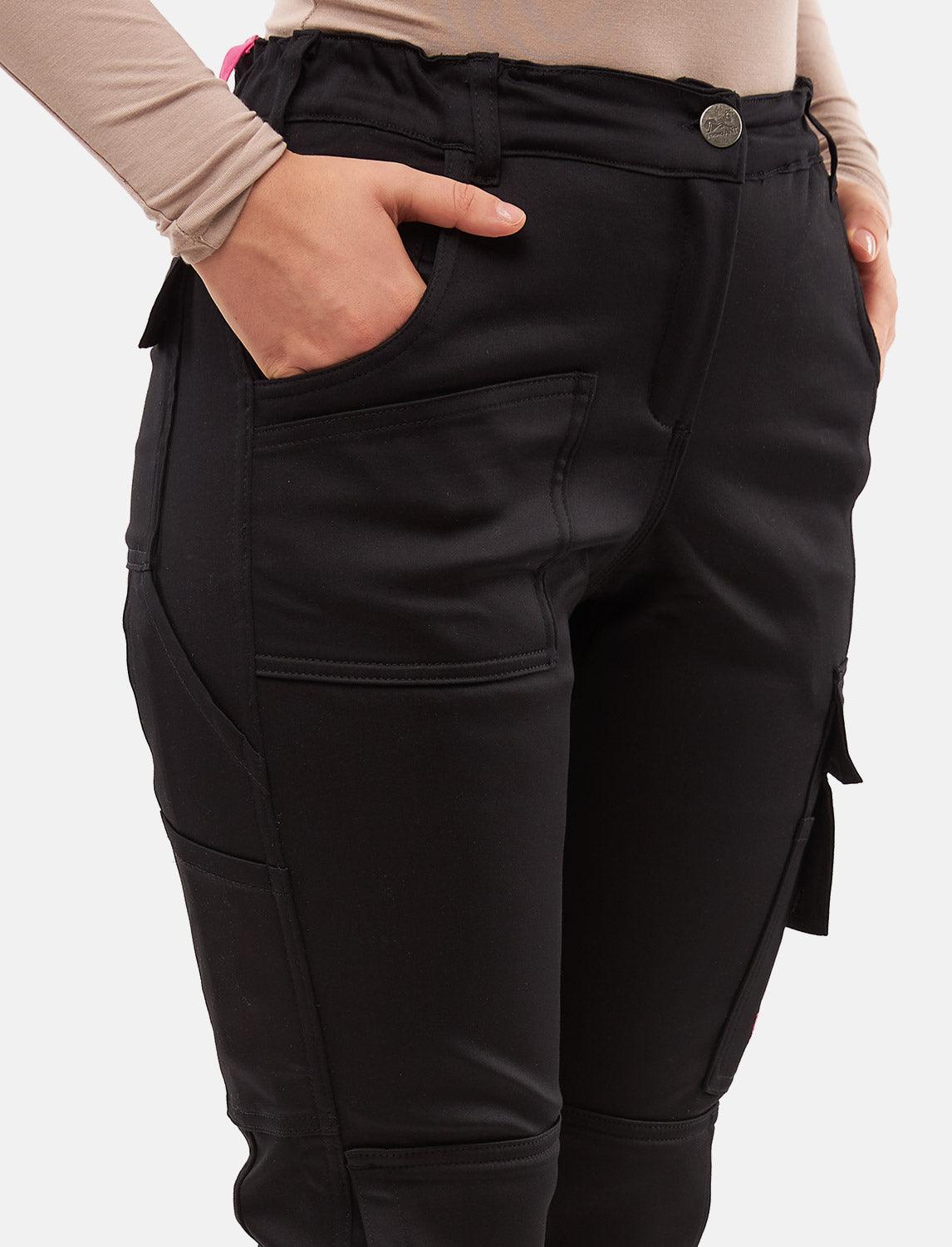power Stretch Damen Arbeitshose Slim Fit Bundhose mit Kniepolstertaschen