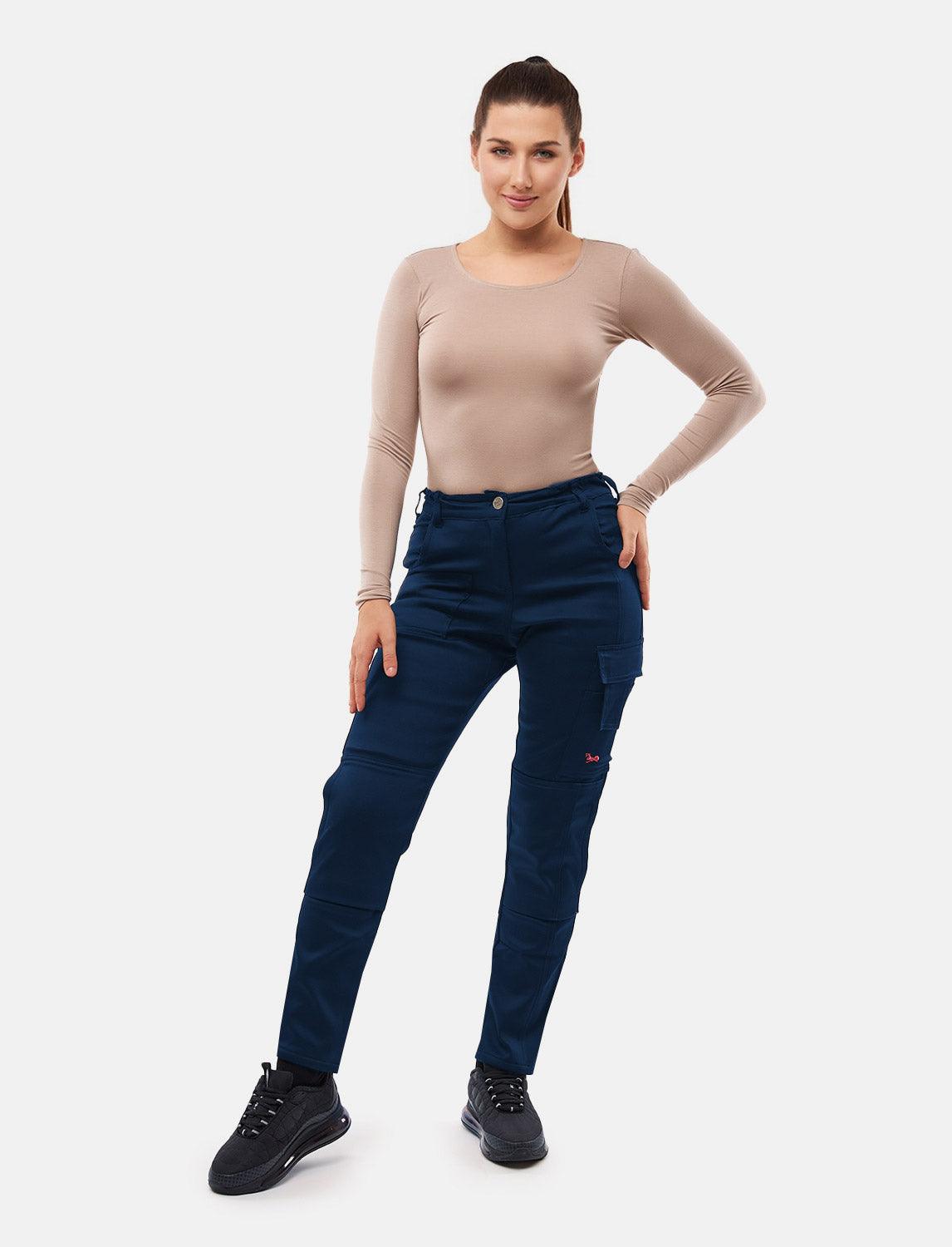 power Stretch Damen Arbeitshose Slim Fit Bundhose mit Kniepolstertaschen