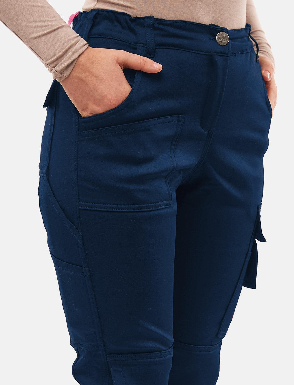 power Stretch Damen Arbeitshose Slim Fit Bundhose mit Kniepolstertaschen