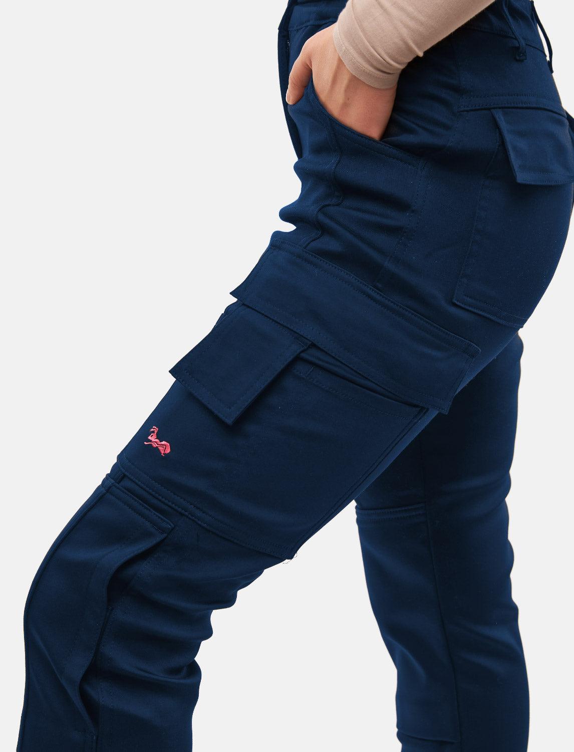 power Stretch Damen Arbeitshose Slim Fit Bundhose mit Kniepolstertaschen
