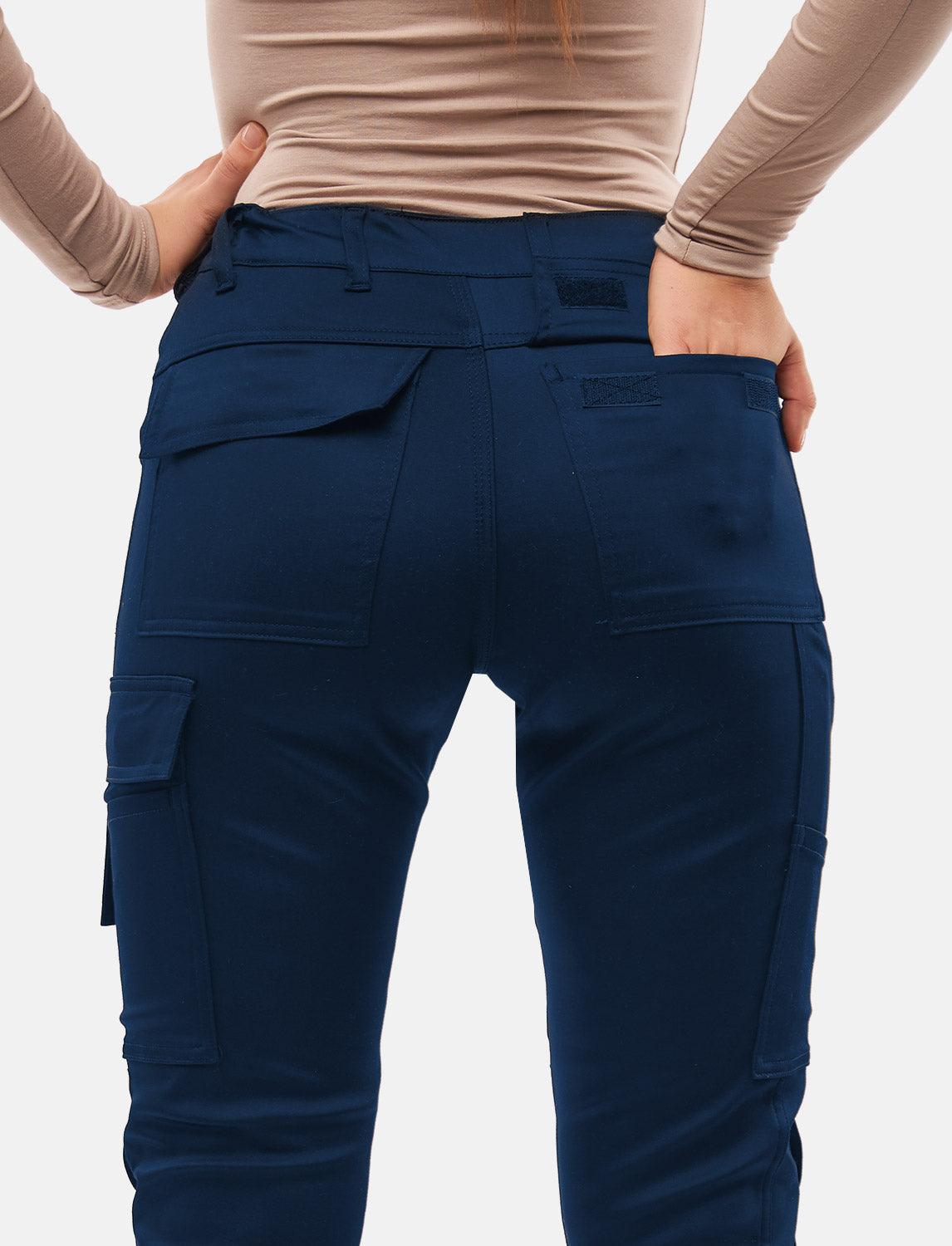 power Stretch Damen Arbeitshose Slim Fit Bundhose mit Kniepolstertaschen