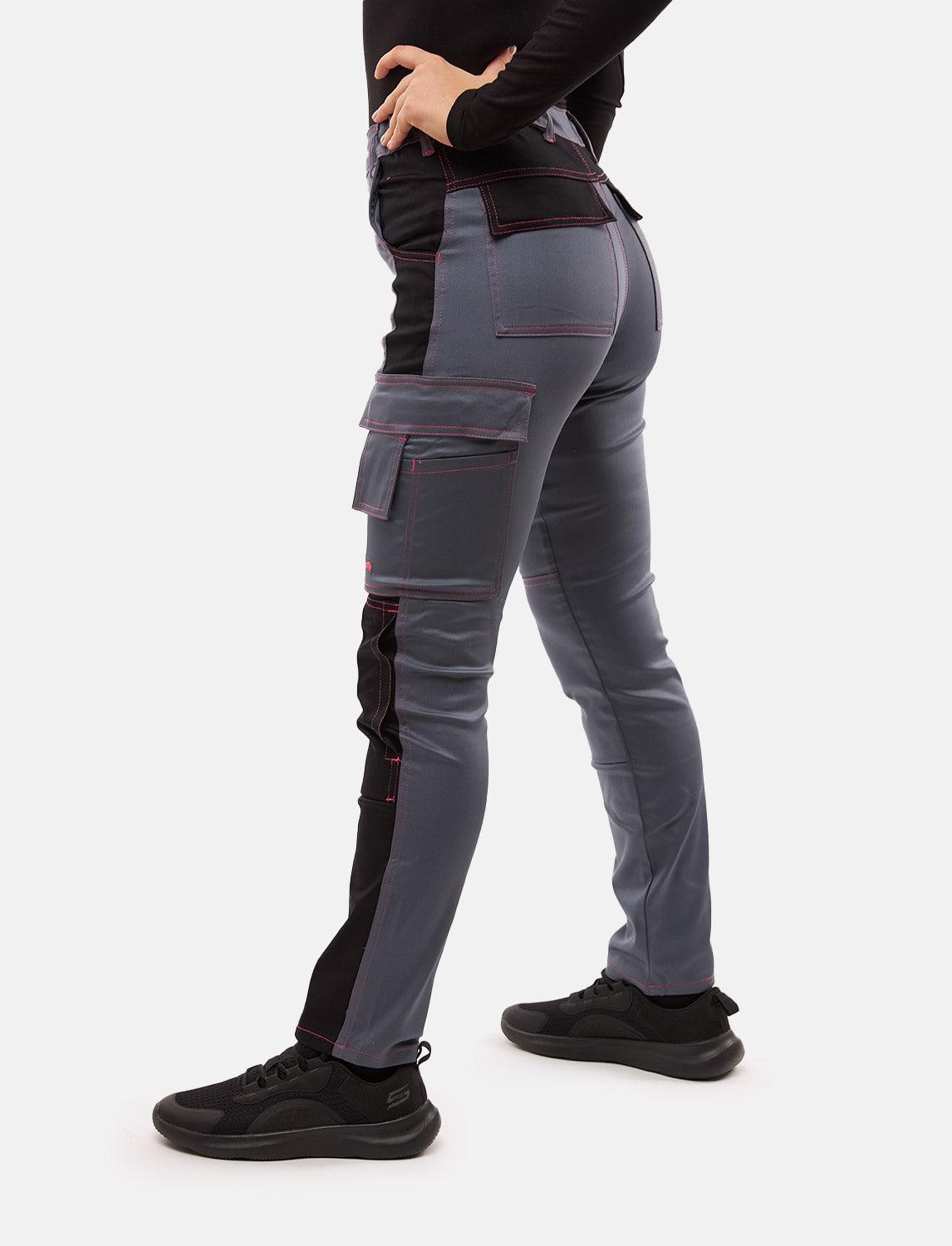 power Stretch Damen Arbeitshose Slim Fit Bundhose mit Kniepolstertaschen