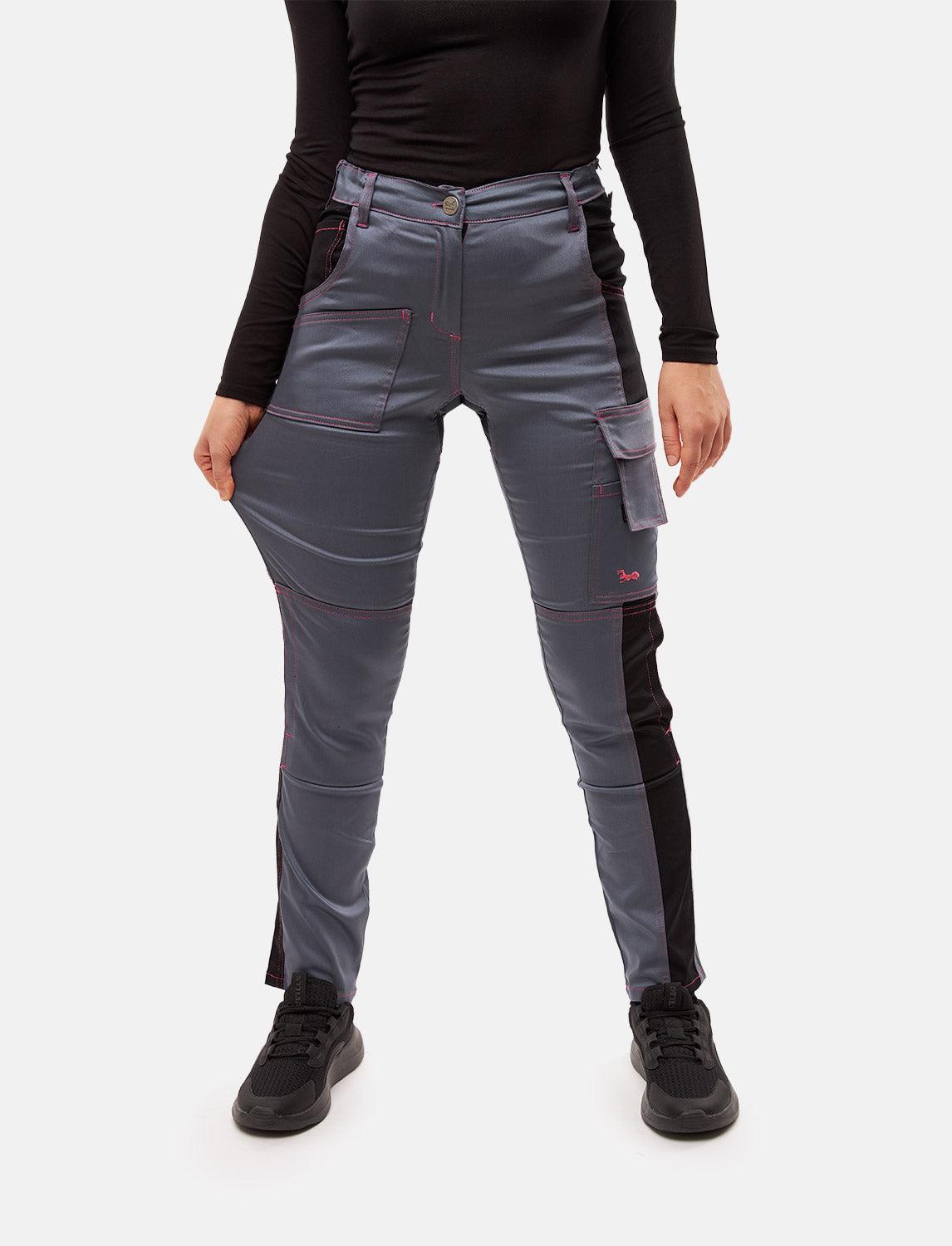 power Stretch Damen Arbeitshose Slim Fit Bundhose mit Kniepolstertaschen