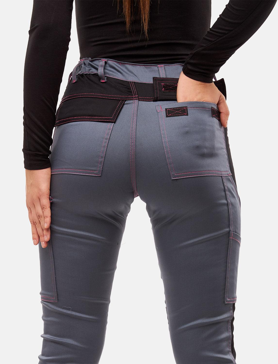 power Stretch Damen Arbeitshose Slim Fit Bundhose mit Kniepolstertaschen