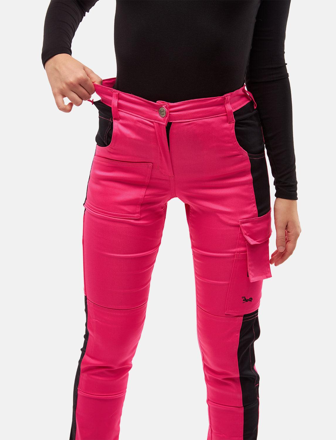 power Stretch Damen Arbeitshose Slim Fit Bundhose mit Kniepolstertaschen