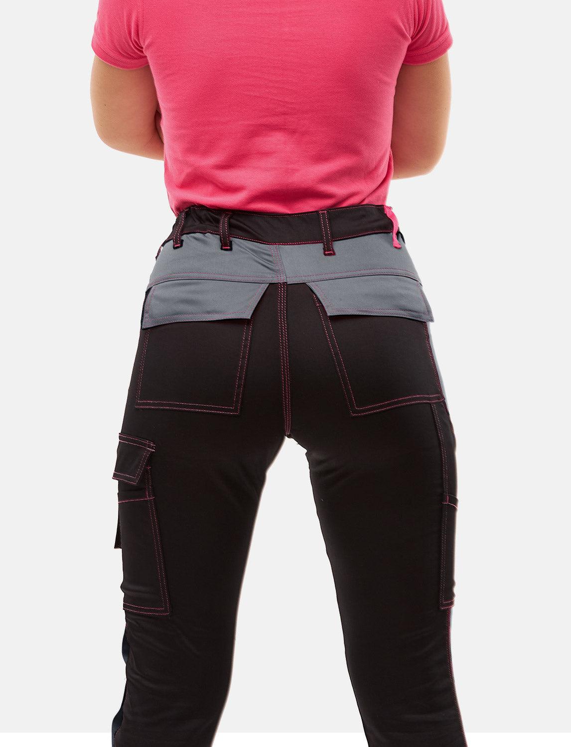 power Stretch Damen Arbeitshose Slim Fit Bundhose mit Kniepolstertaschen