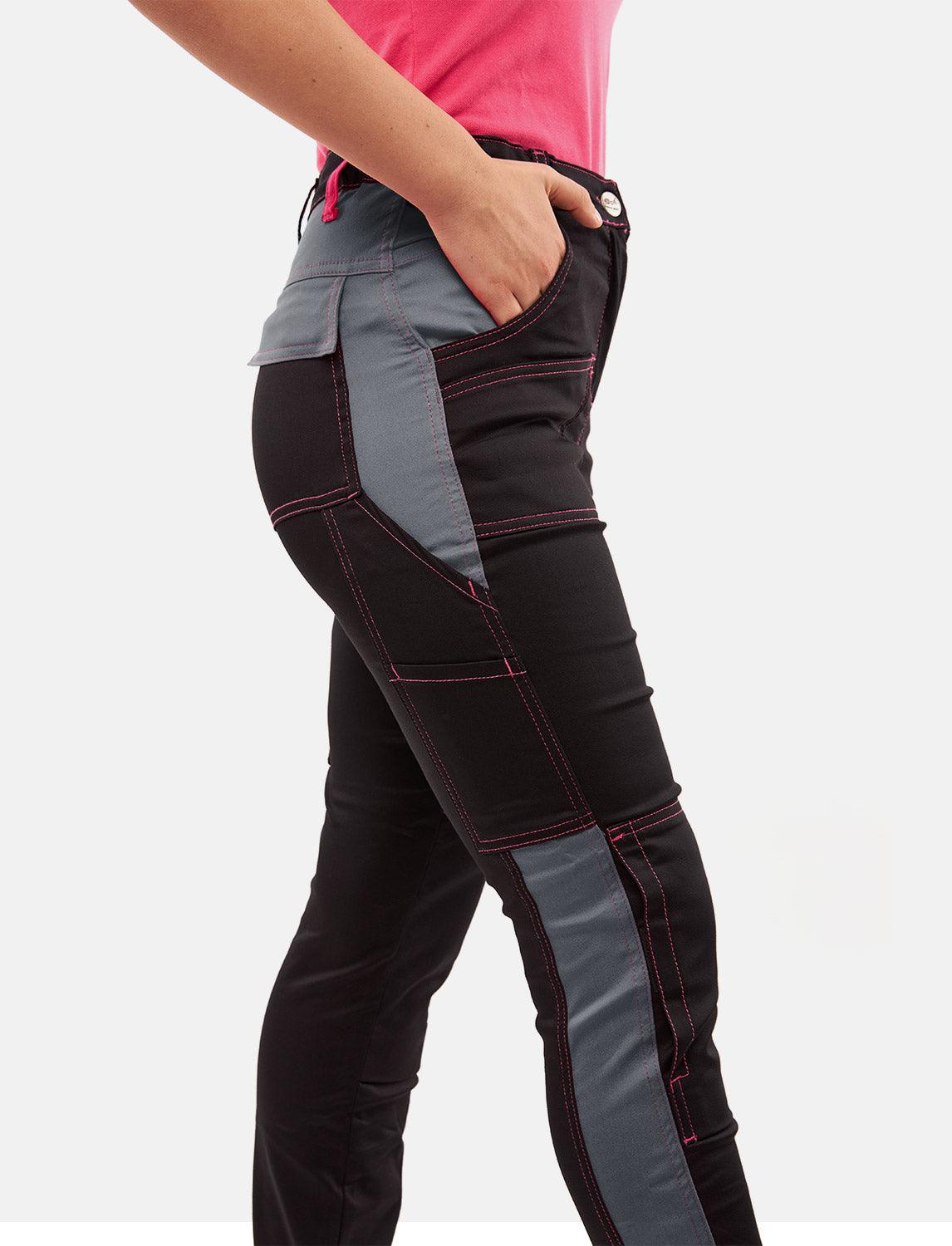 power Stretch Damen Arbeitshose Slim Fit Bundhose mit Kniepolstertaschen