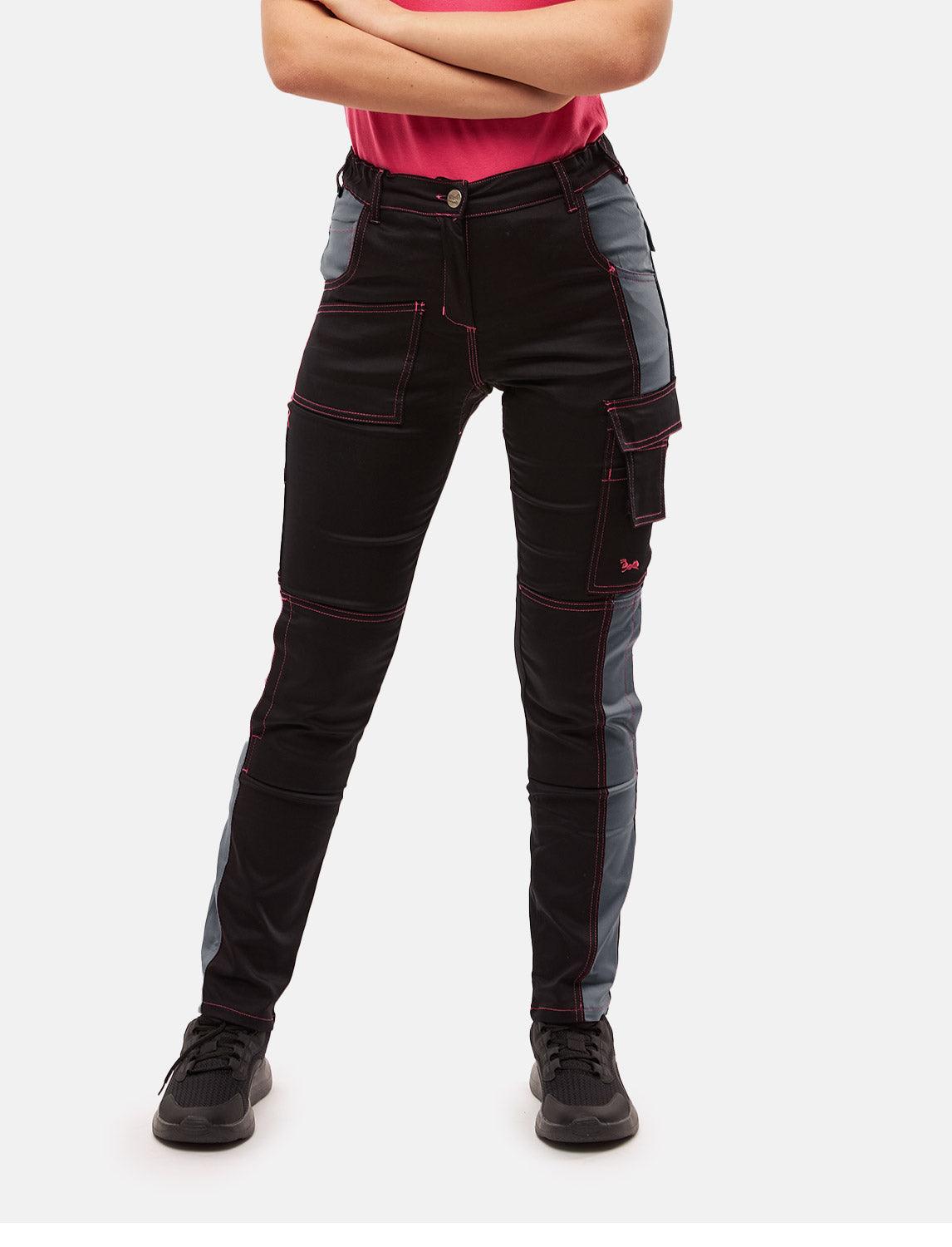 power Stretch Damen Arbeitshose Slim Fit Bundhose mit Kniepolstertaschen