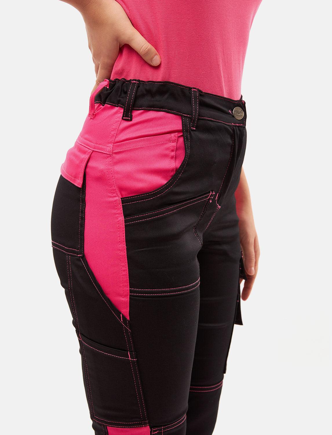 power Stretch Damen Arbeitshose Slim Fit Bundhose mit Kniepolstertaschen