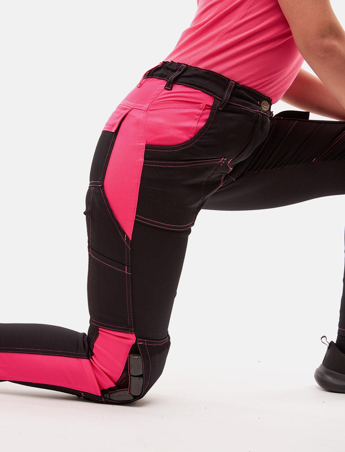power Stretch Damen Arbeitshose Slim Fit Bundhose mit Kniepolstertaschen