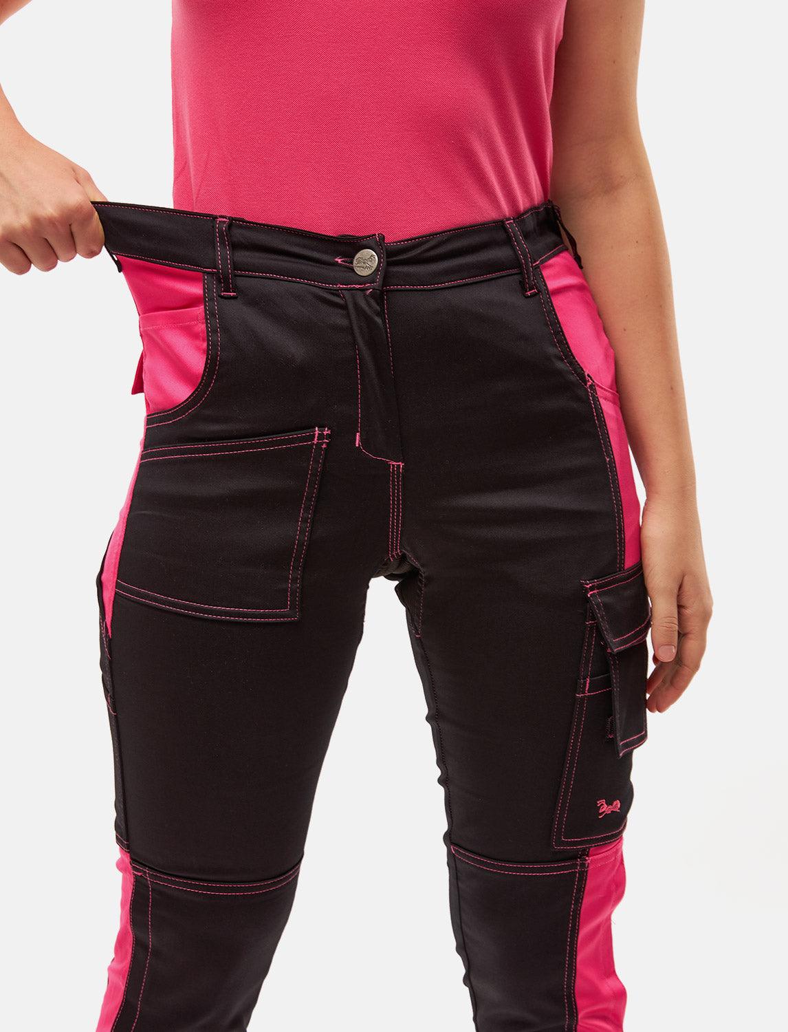 power Stretch Damen Arbeitshose Slim Fit Bundhose mit Kniepolstertaschen