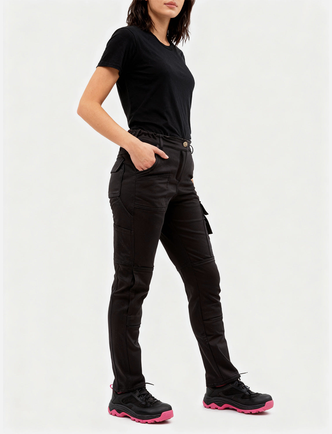 Damen Arbeitshose komplett Stretch mit Kniepolstertaschen Slim Fit