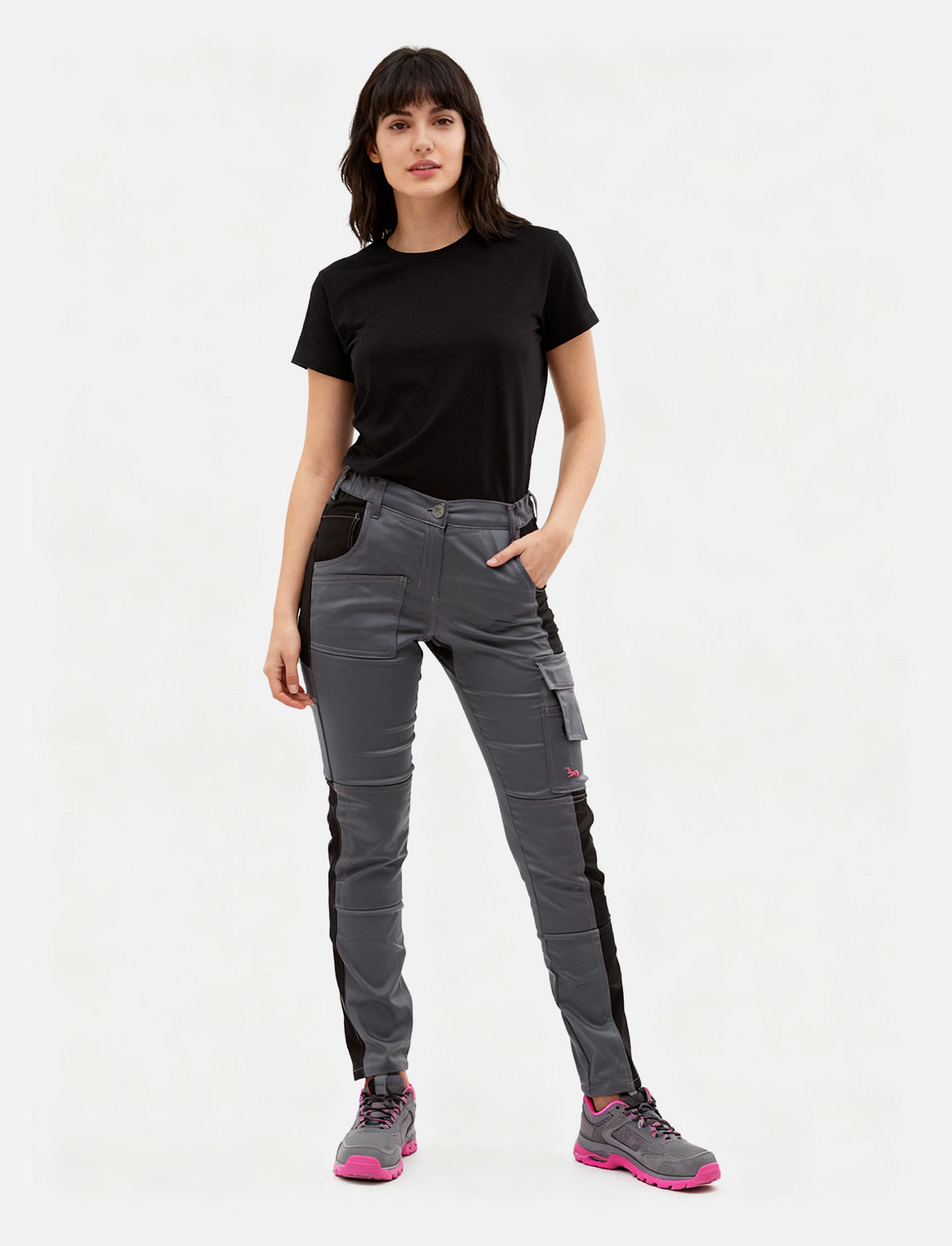 Damen Arbeitshose komplett Stretch mit Kniepolstertaschen Slim Fit