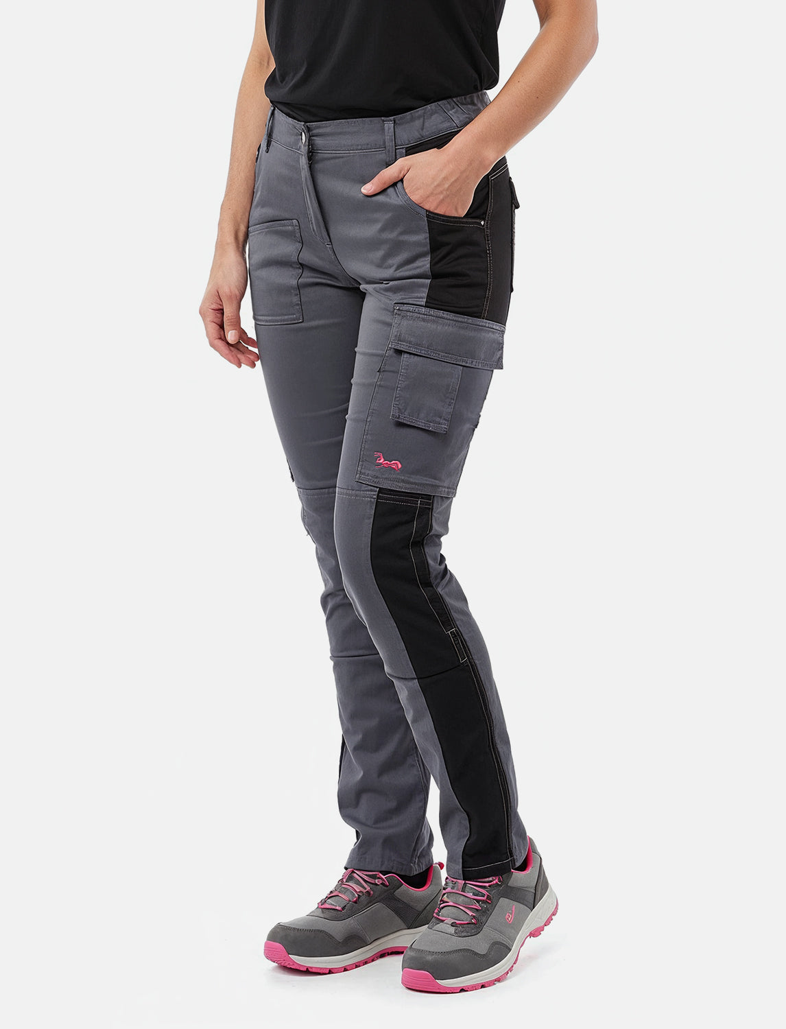 Damen Arbeitshose komplett Stretch mit Kniepolstertaschen Slim Fit