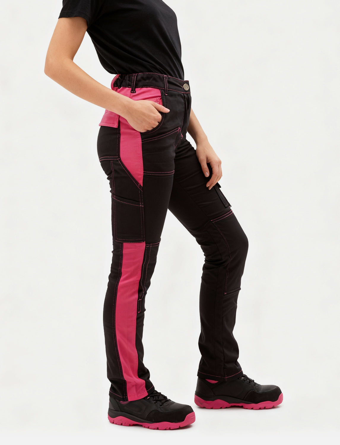 Damen Arbeitshose komplett Stretch mit Kniepolstertaschen Slim Fit