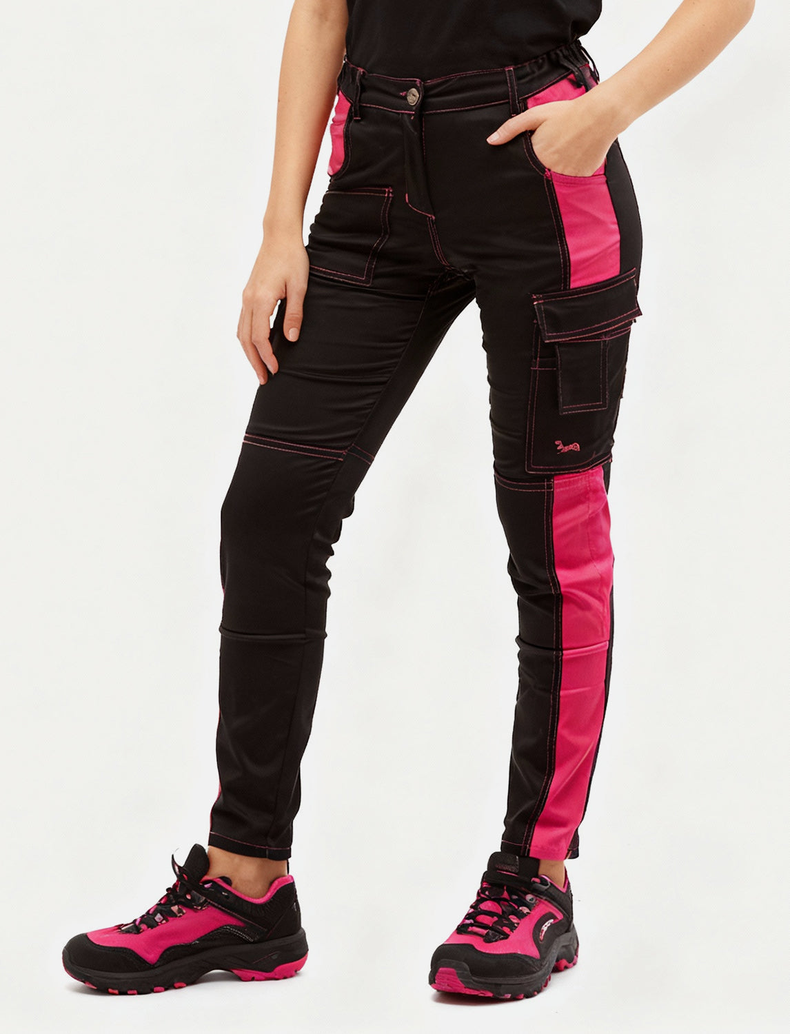 Damen Arbeitshose komplett Stretch mit Kniepolstertaschen Slim Fit