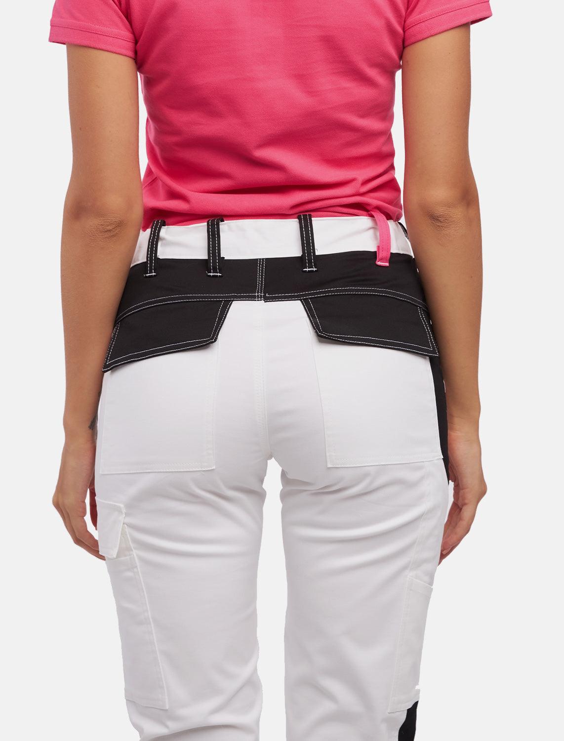 power Stretch Malerhose Damen Arbeitshose Weiß mit Kniepolstertaschen