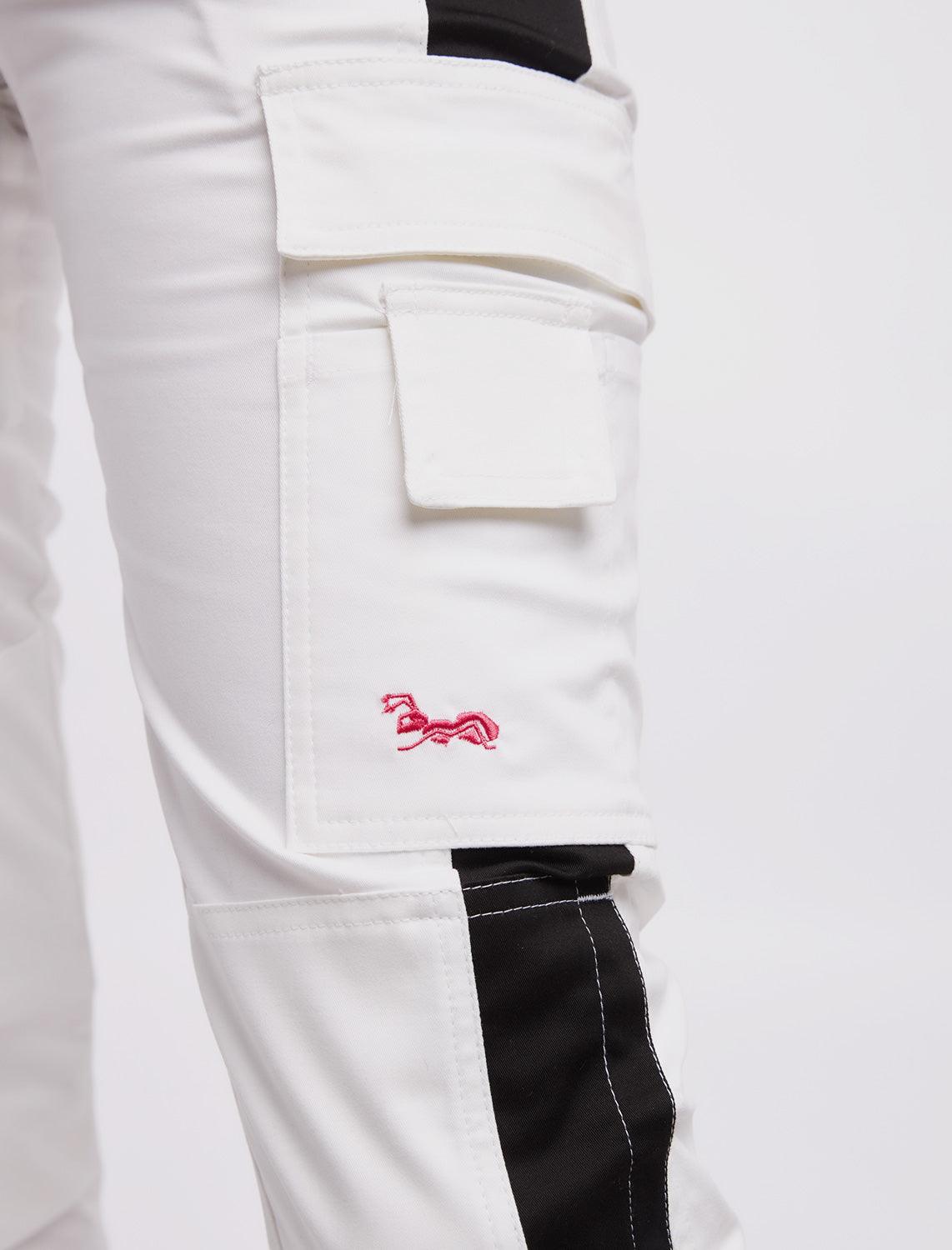 power Stretch Malerhose Damen Arbeitshose Weiß mit Kniepolstertaschen