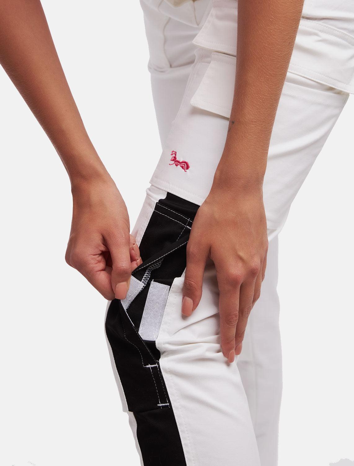 power Stretch Malerhose Damen Arbeitshose Weiß mit Kniepolstertaschen