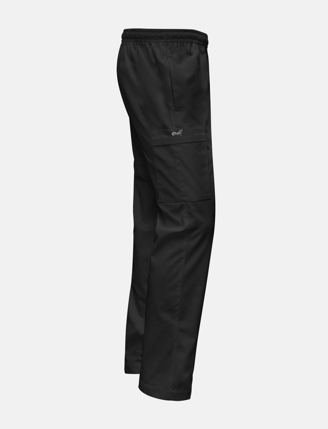 Damen Kochhose mit Gummizug Cargo Regular Fit Weiß / Schwarz