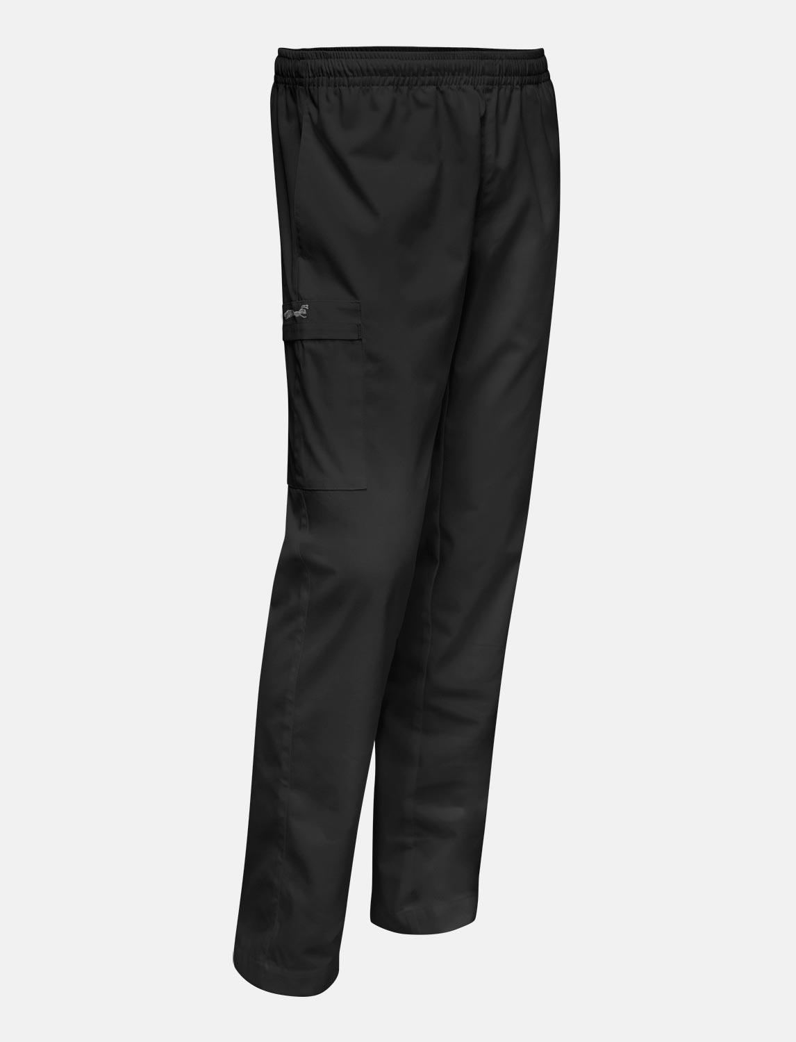 Damen Kochhose mit Gummizug Cargo Regular Fit Weiß / Schwarz