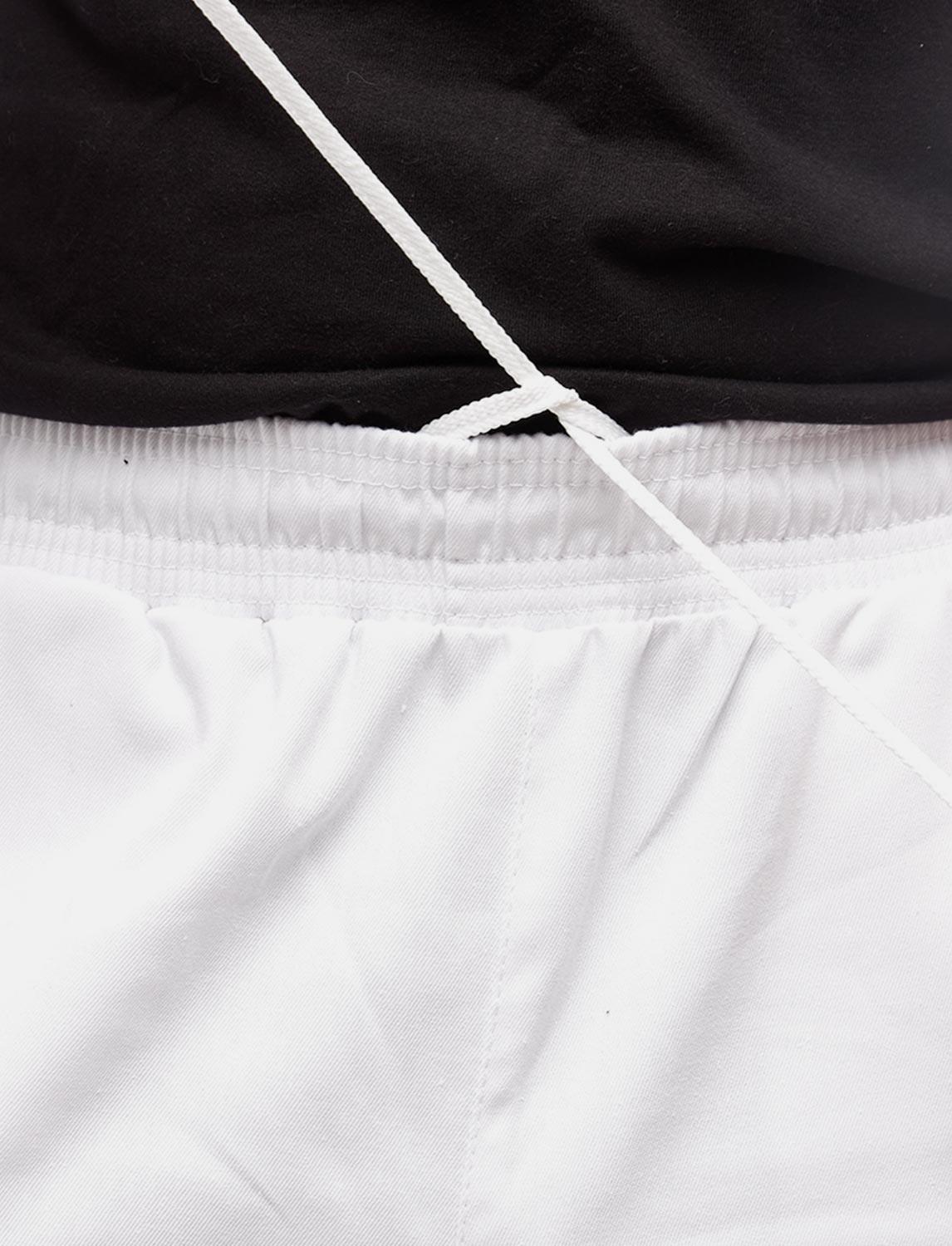 Damen Kochhose mit Gummizug Cargo Regular Fit Weiß / Schwarz