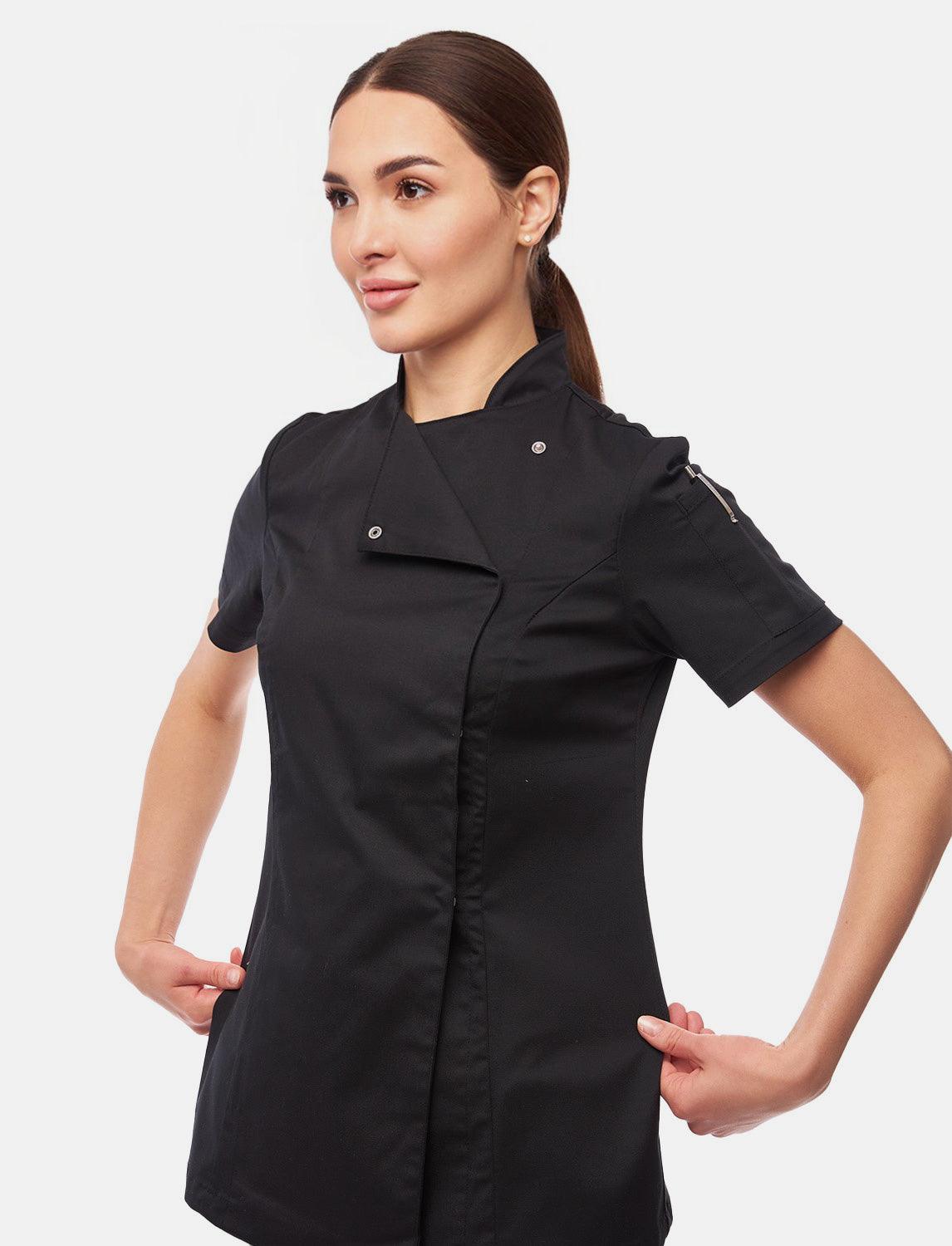 Damen Kochjacke mit dryMesh Rücken und Druckknöpfen Slim Fit