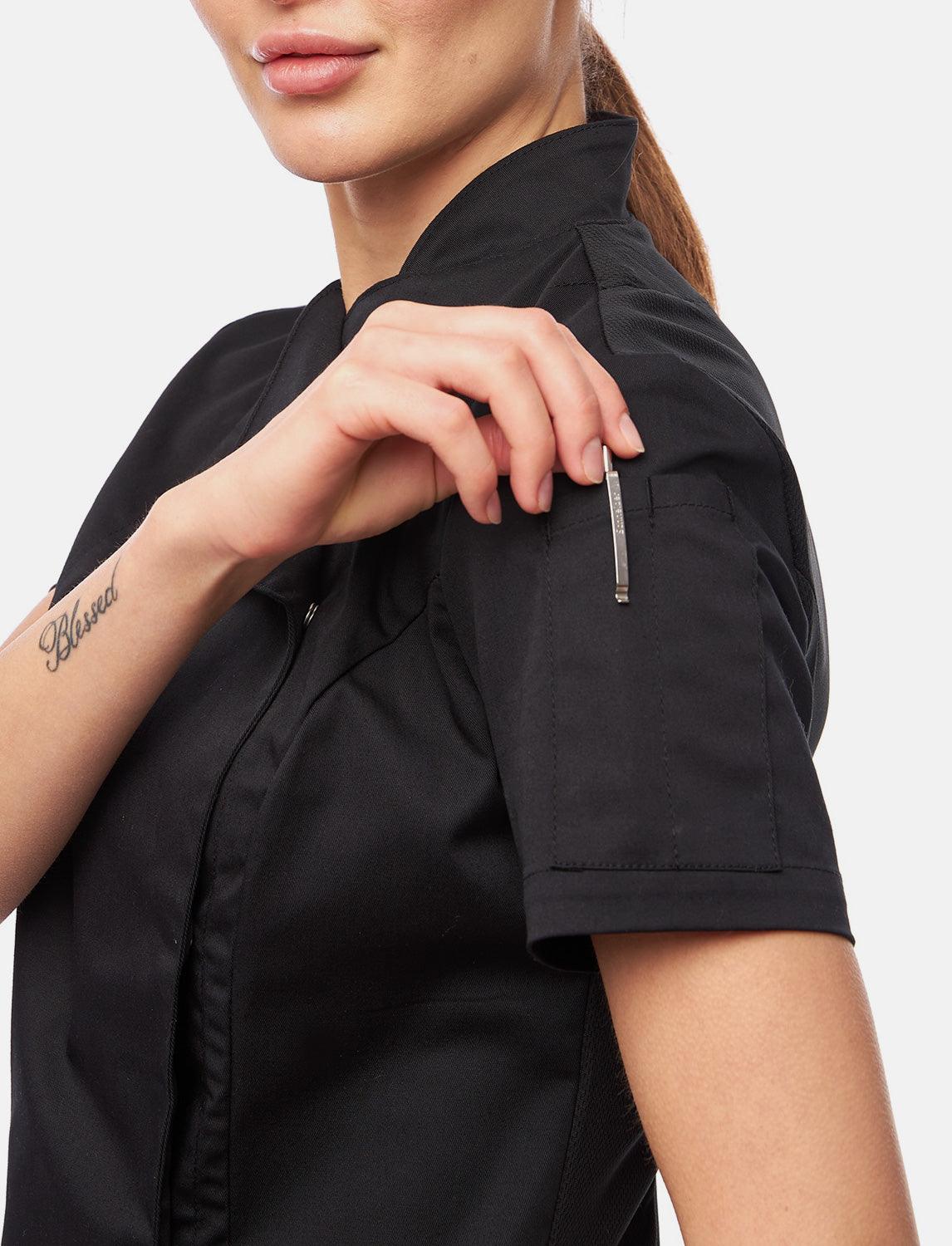 Damen Kochjacke mit dryMesh Rücken und Druckknöpfen Slim Fit