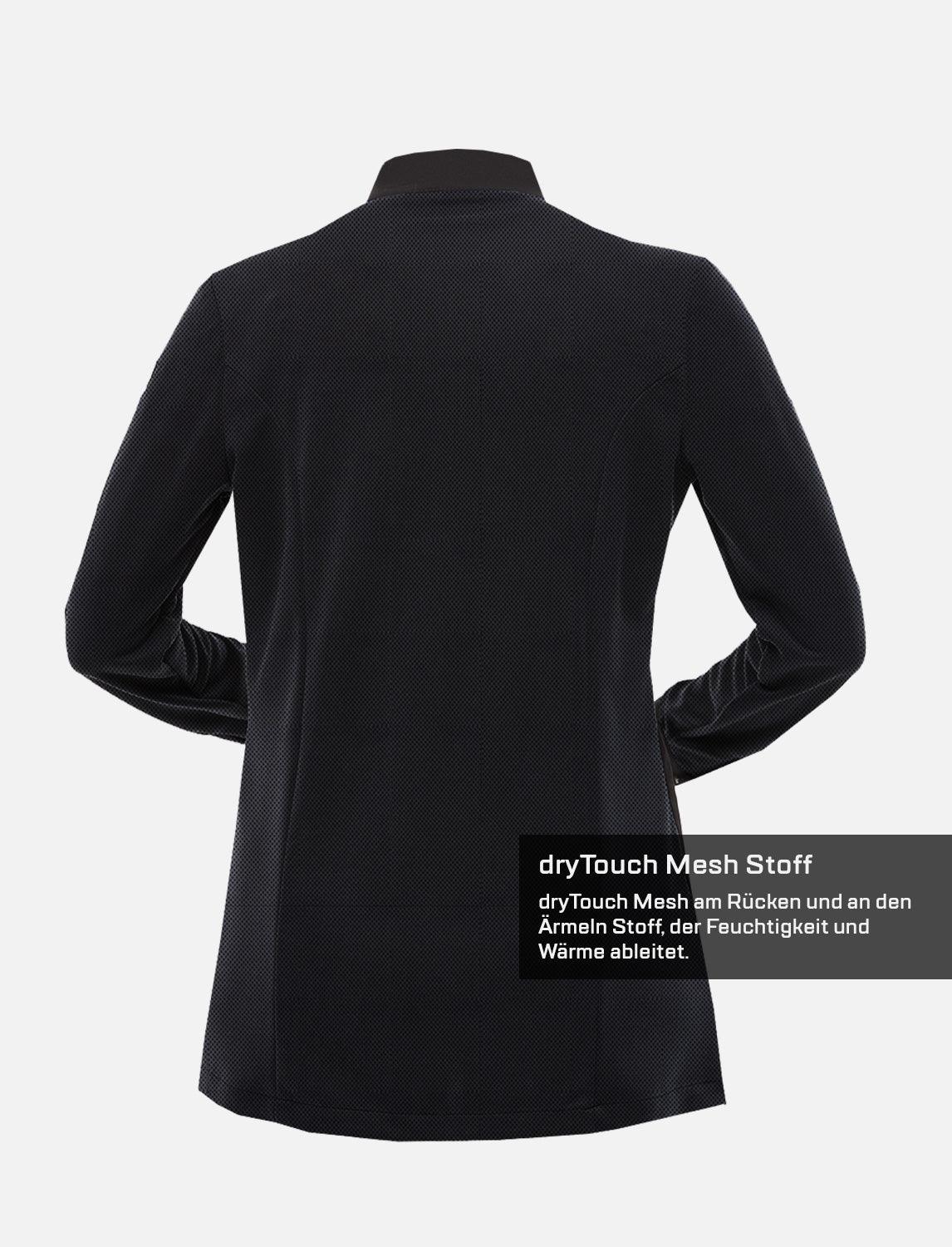 Damen Kochjacke mit dryMesh Rücken und Ärmel - Druckknöpfen - Langarm