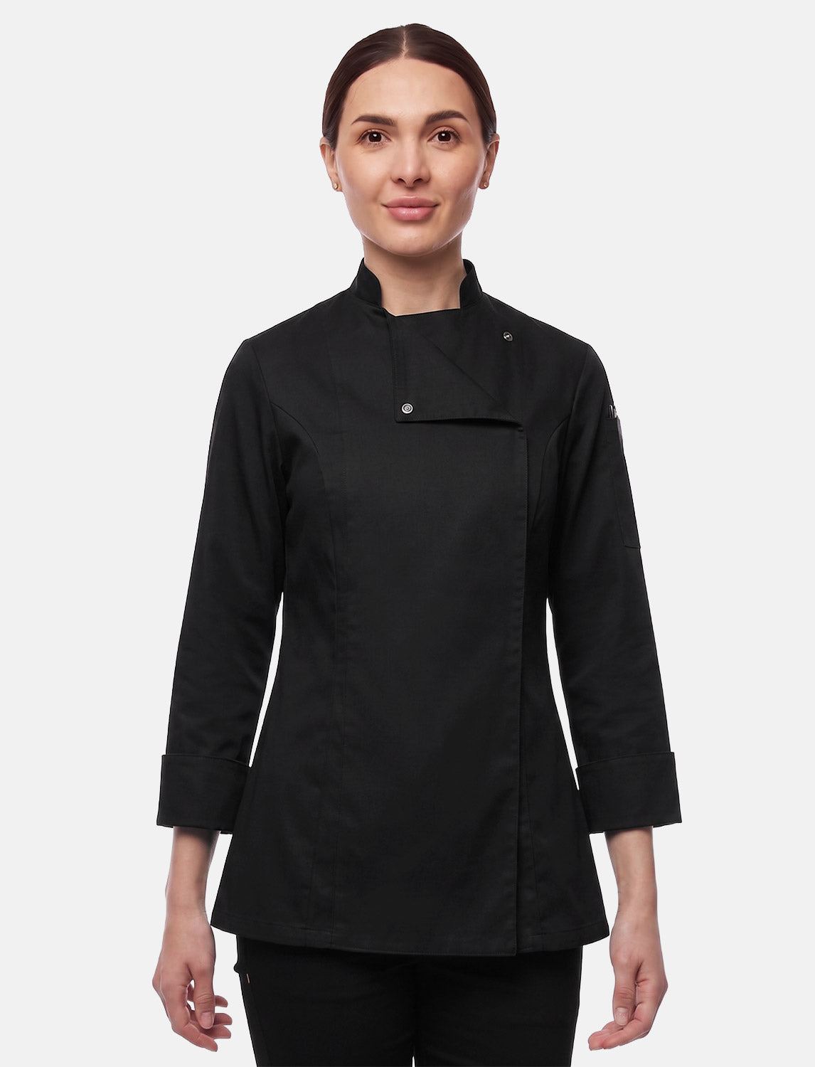 Stretch Kochjacke Damen Slim Fit mit Druckknöpfen | StrongAnt D411LANGSTR