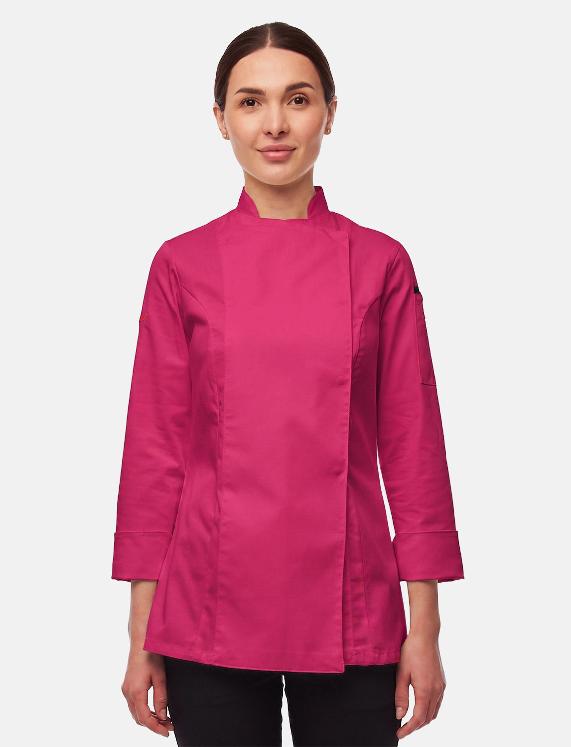 Stretch Kochjacke Damen Slim Fit mit Druckknöpfen | StrongAnt D411LANGSTR