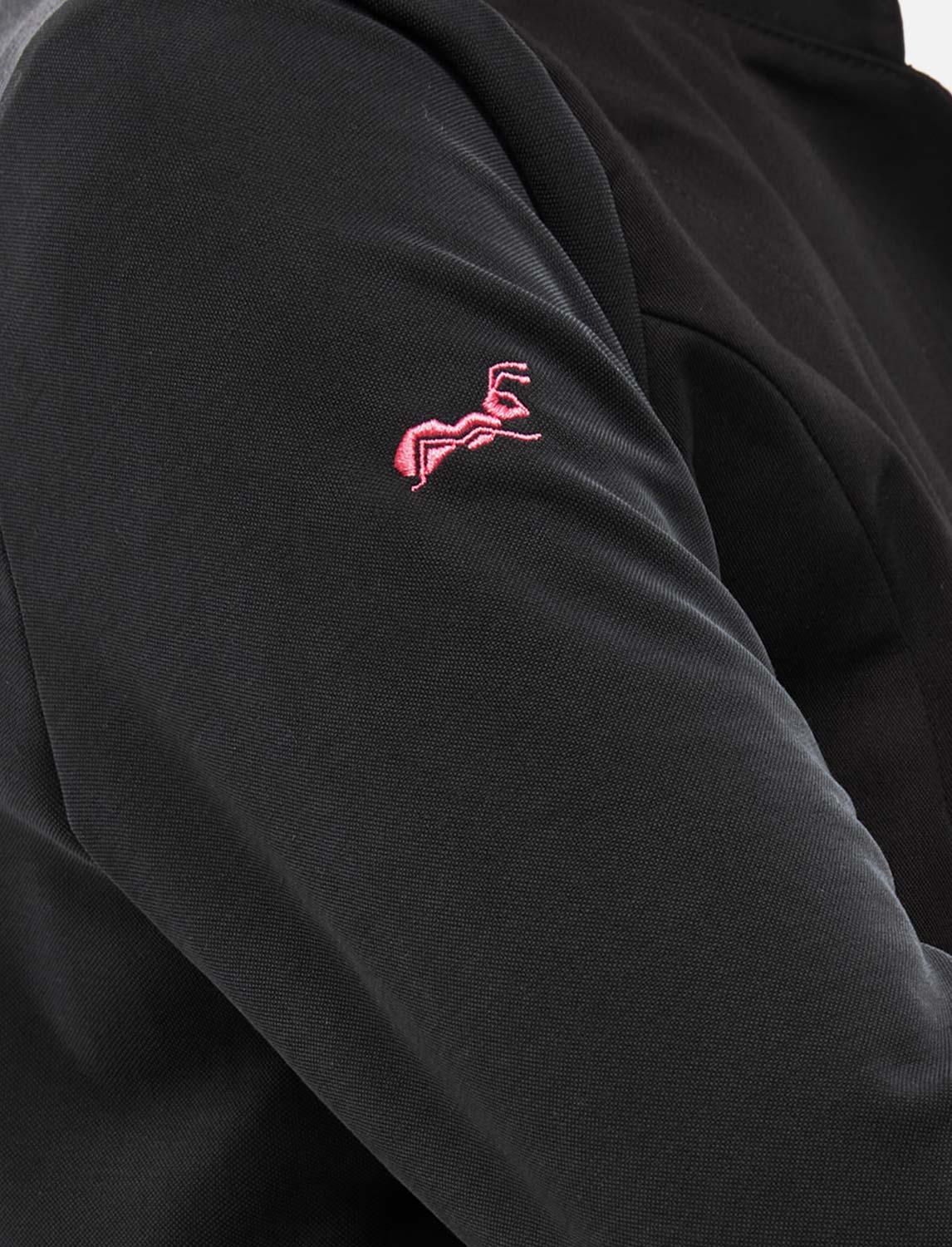 Schwarzе Kochjacke Damen mit Druckknöpfen Kochhemd Langarm Modal Stoff