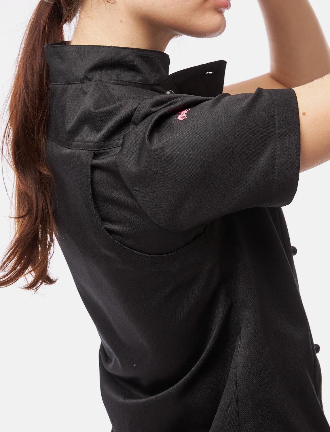 easyClean Damen Kochjacke Kurzarm inkl. Kugelknöpfe aus Baumwolle Regular Fit