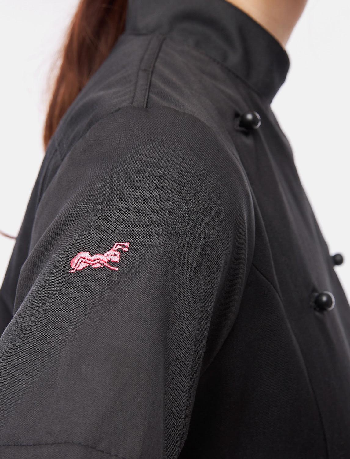 easyClean Damen Kochjacke Kurzarm inkl. Kugelknöpfe aus Baumwolle Regular Fit