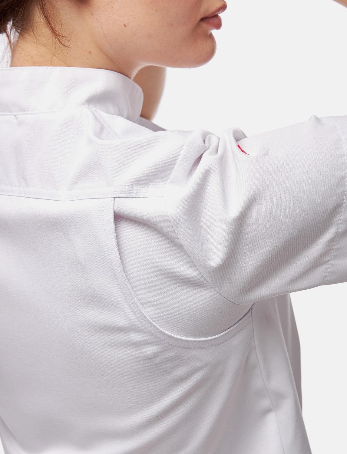 easyClean Damen Kochjacke Kurzarm inkl. Kugelknöpfe aus Baumwolle Regular Fit